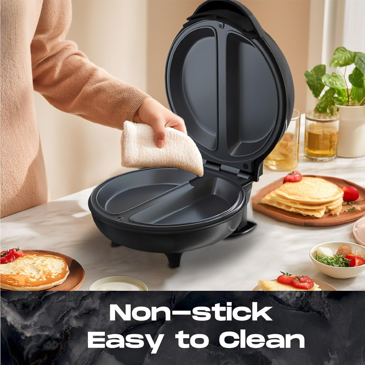 Aeroflux Dual Omelette Maker – Non-Stick Deep Fill Cooking Plates, Double Egg Cooker, Easy Clean, 750W 4