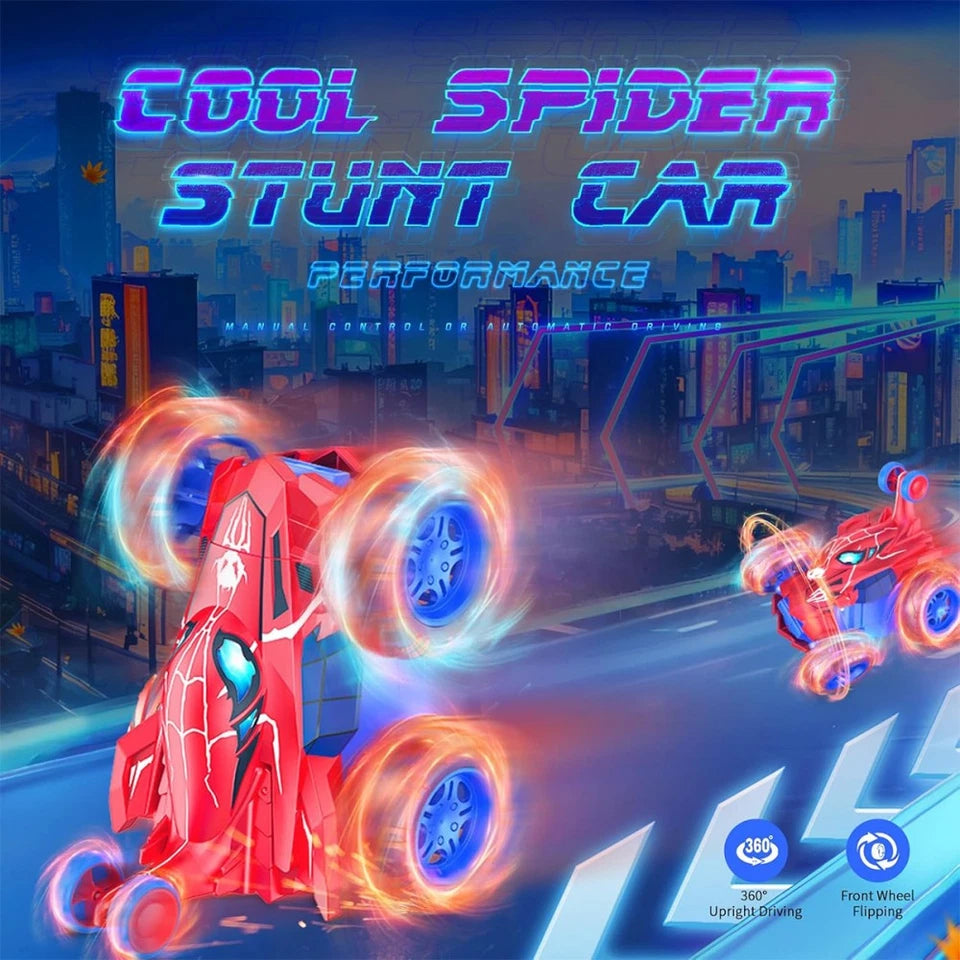 Aeroflux© Spider Stunt RC Car – 360° Drift, LED Lights & Rechargeable Power 3