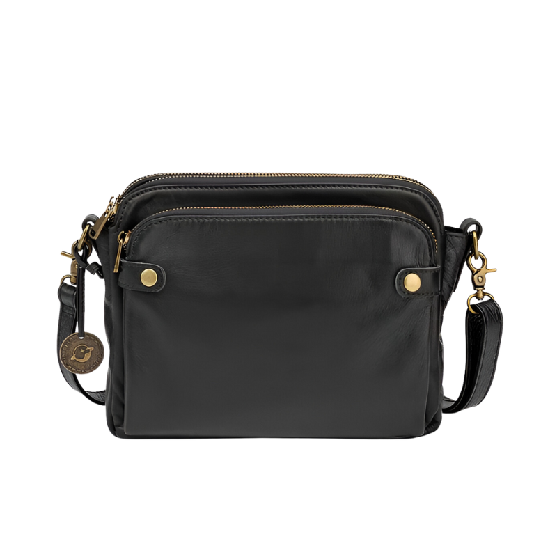AgentBag | Black Shoulder Bag - Genuine Leather with Adjustable Strap 1