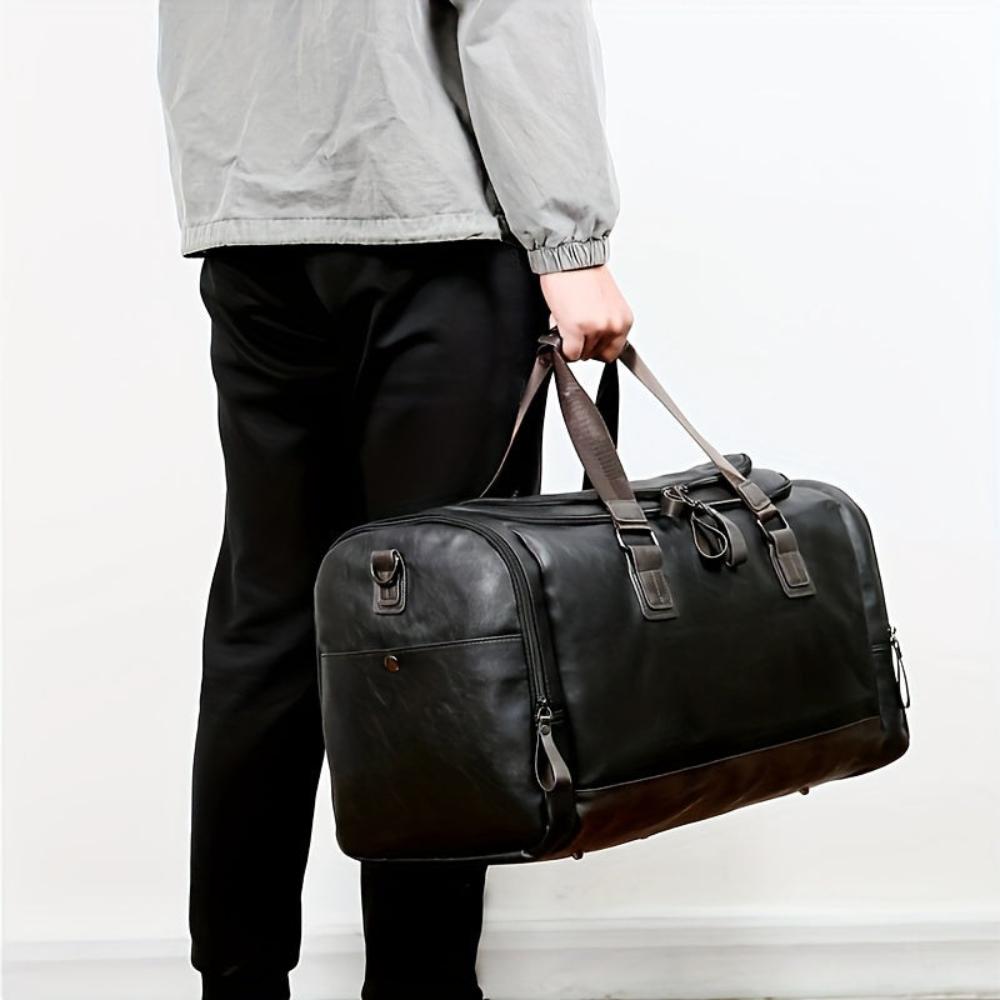 Aiden | Vegan Leather Duffle Bag – Large Capacity & Adjustable Strap