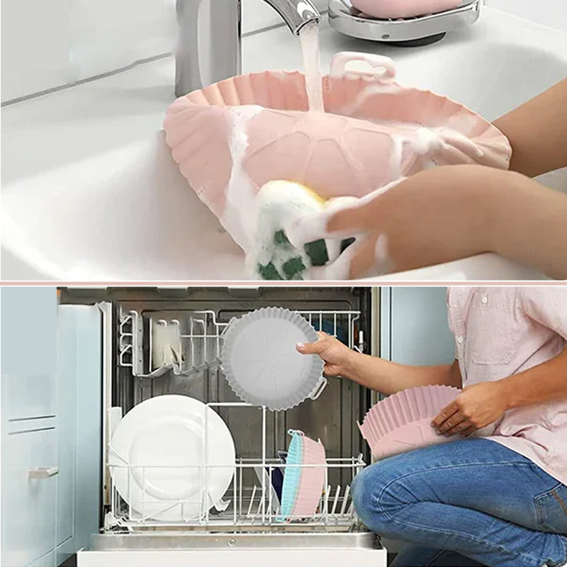 Air Fryer Silicone Baking Tray | Reusable Non-Stick Liner | Dishwasher Safe Oven, Microwave & Instant Pot Accessory