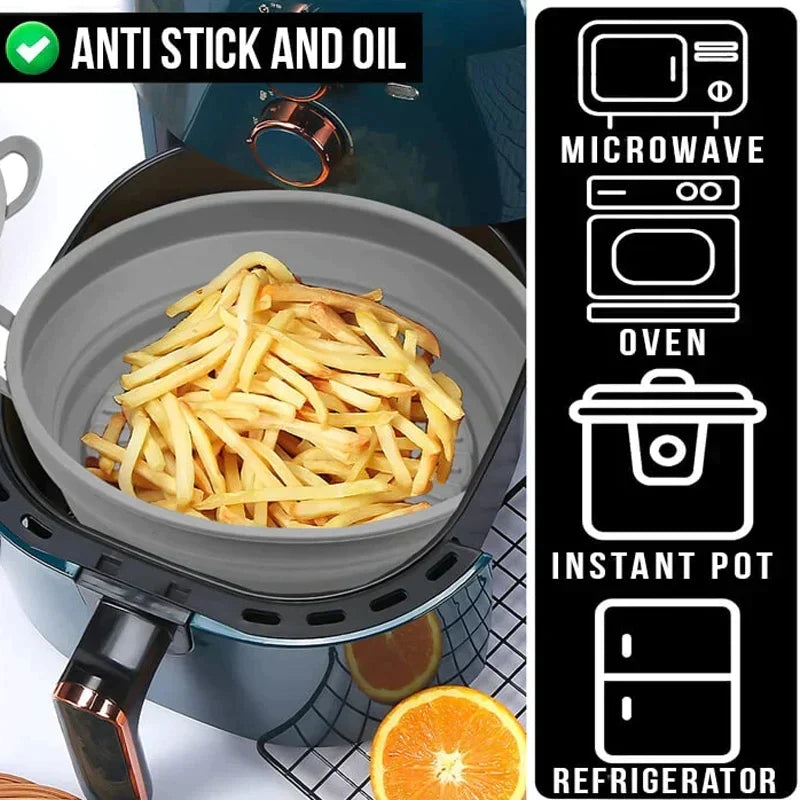 Air Fryer Silicone Grill Pan | Reusable Non-Stick Liner, Dishwasher & Oven Safe | Heat Resistant up to 232°C, BPA Free