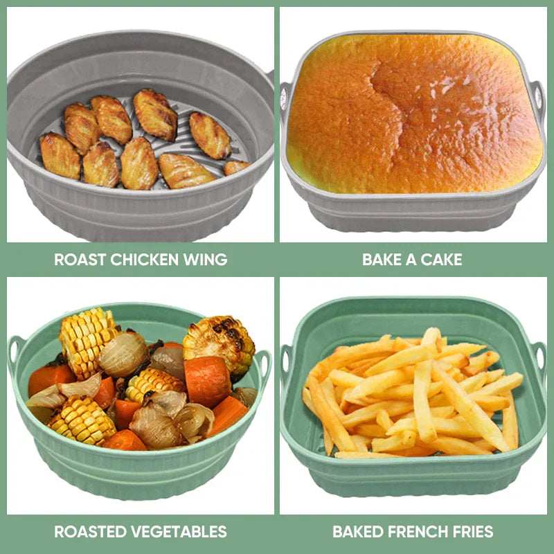 Air Fryer Silicone Grill Pan | Reusable Non-Stick Liner, Dishwasher & Oven Safe | Heat Resistant up to 232°C, BPA Free