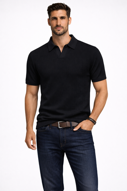 Alden | Men's Polo Shirt – Textured Knit Fabric, Short Sleeve Design 10
