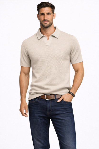 Alden | Men's Polo Shirt – Textured Knit Fabric, Short Sleeve Design 11