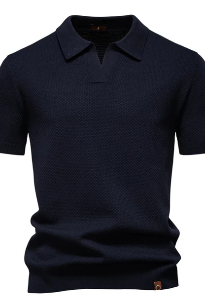 Alden | Men's Polo Shirt – Textured Knit Fabric, Short Sleeve Design 3