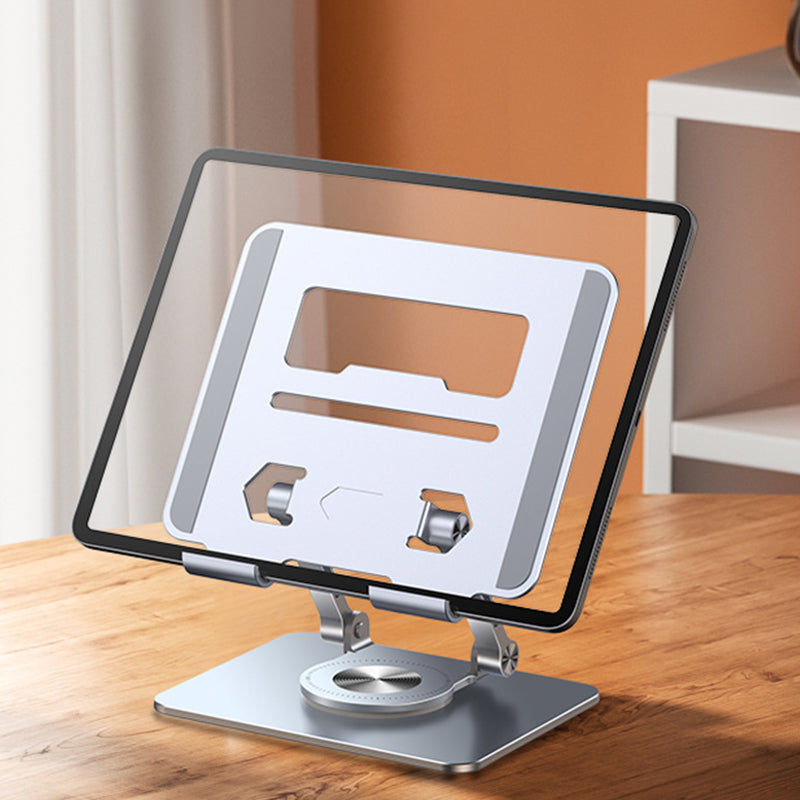 Aluminium Tablet Stand | 360° Rotating & Foldable Design | Adjustable Height for Tablets and Phones up to 12.9 Inches