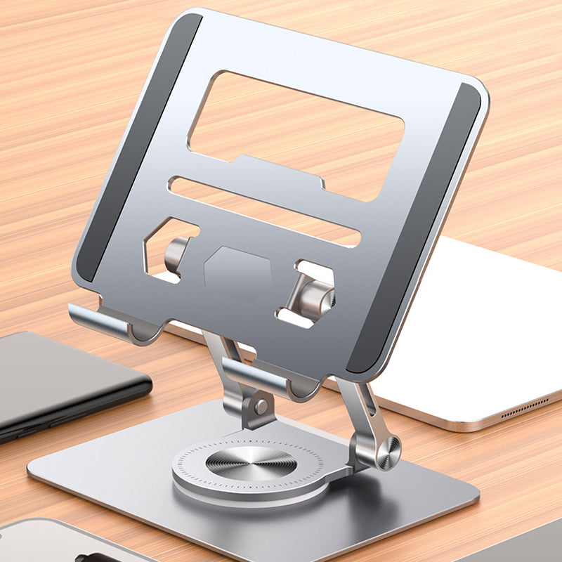 Aluminium Tablet Stand | 360° Rotating & Foldable Design | Adjustable Height for Tablets and Phones up to 12.9 Inches
