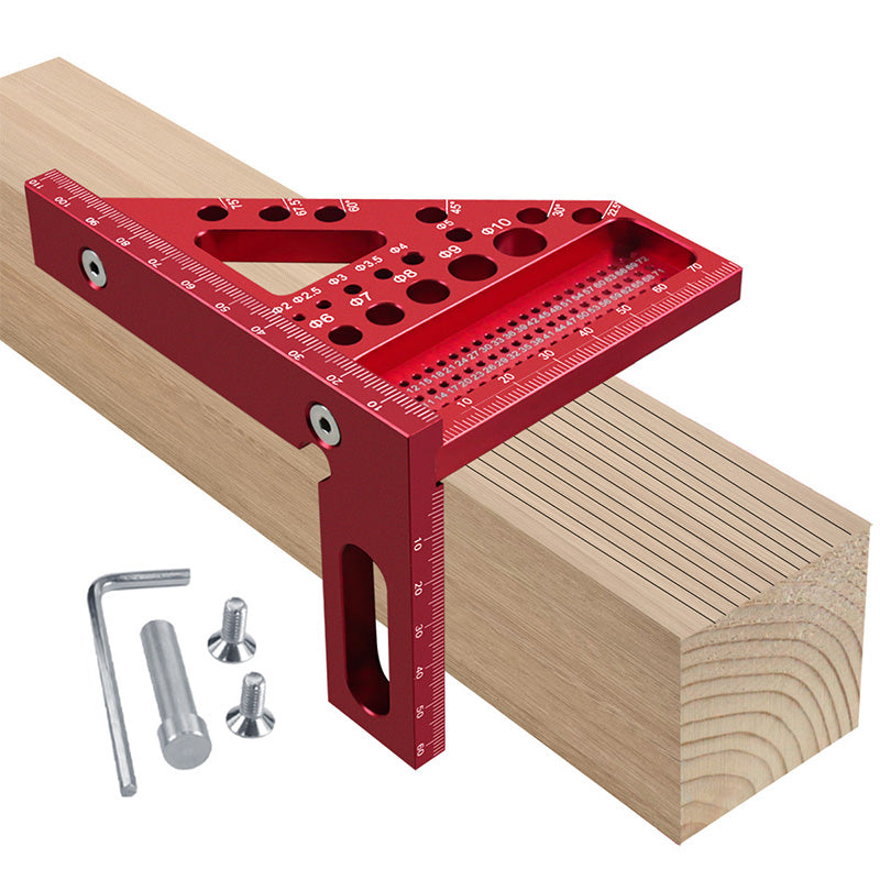 Aluminium Triangle Square Ruler | Laser-Engraved 45°/90° Scale | Rust-Resistant Alloy for Woodworking, DIY and Carpentry Projects
