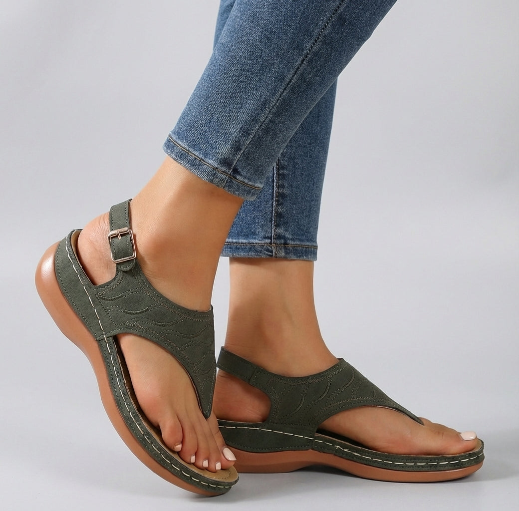 Amelia | Women's Sandals – Adjustable Ankle Strap Wedge Design