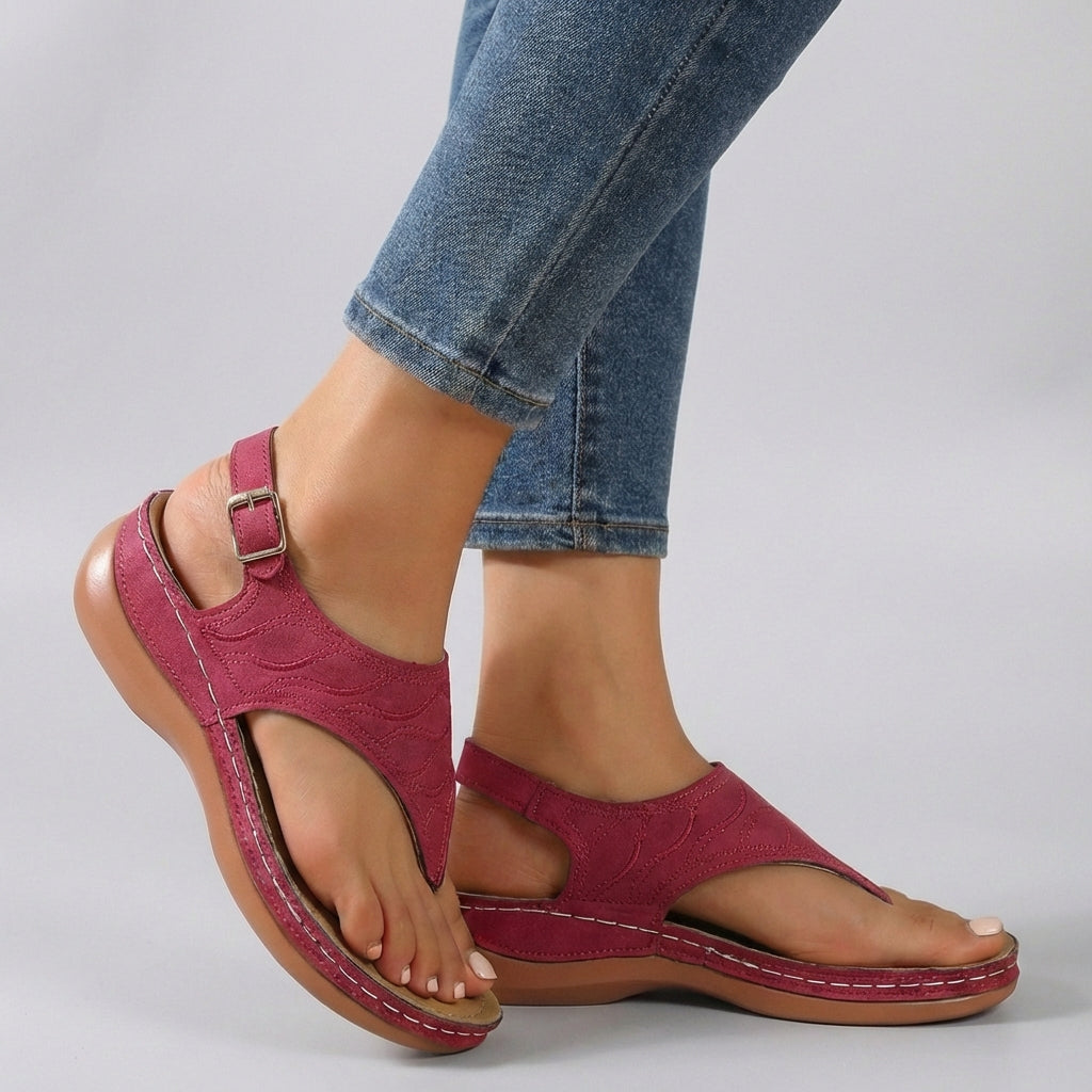 Amelia | Women's Sandals – Adjustable Ankle Strap Wedge Design
