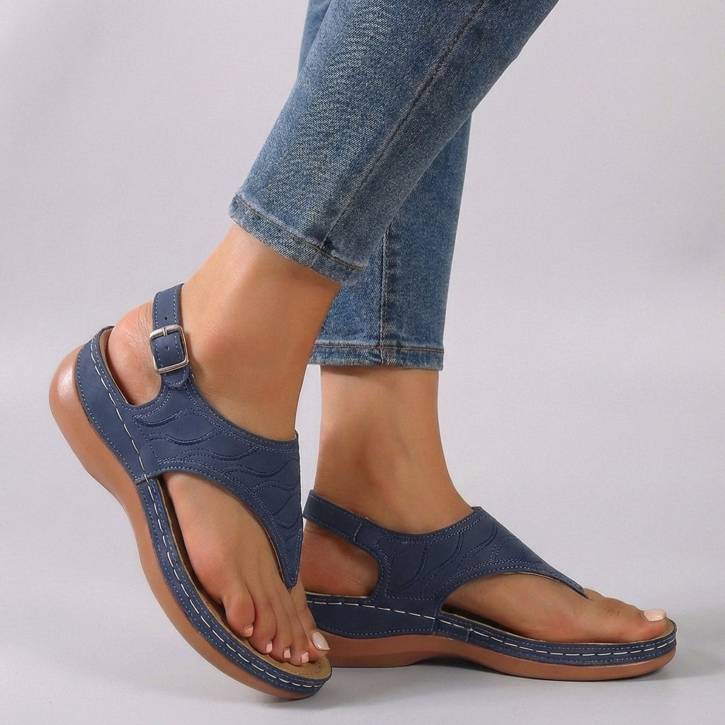 Amelia | Women's Sandals – Adjustable Ankle Strap Wedge Design