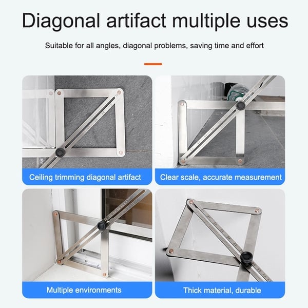 Angle Finder Ruler Aluminium | Measures 10-170 Degrees, Locks Instantly | Accurate Mitre Cuts for Wood, Tile, Stone
