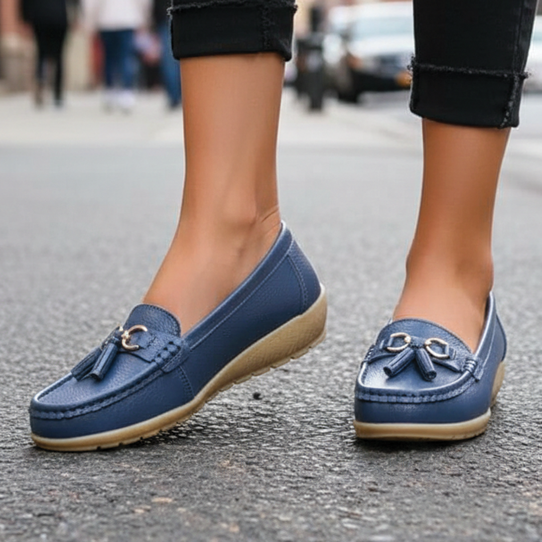 Anja | Leather Loafers for Women – Tassel Accent Design 1