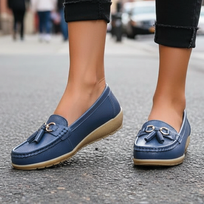 Anja | Leather Loafers for Women – Tassel Accent Design 1