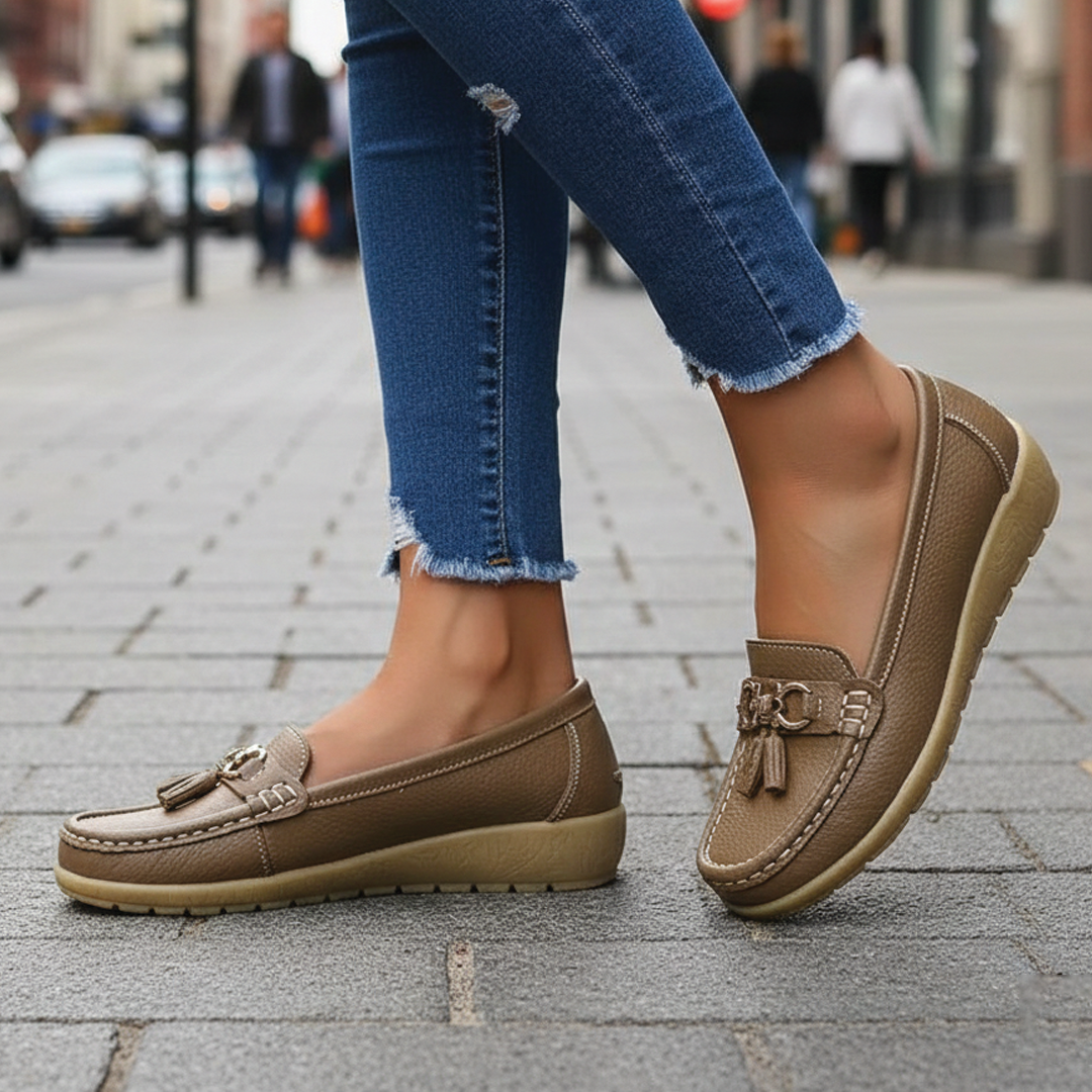 Anja | Leather Loafers for Women – Tassel Accent Design 3