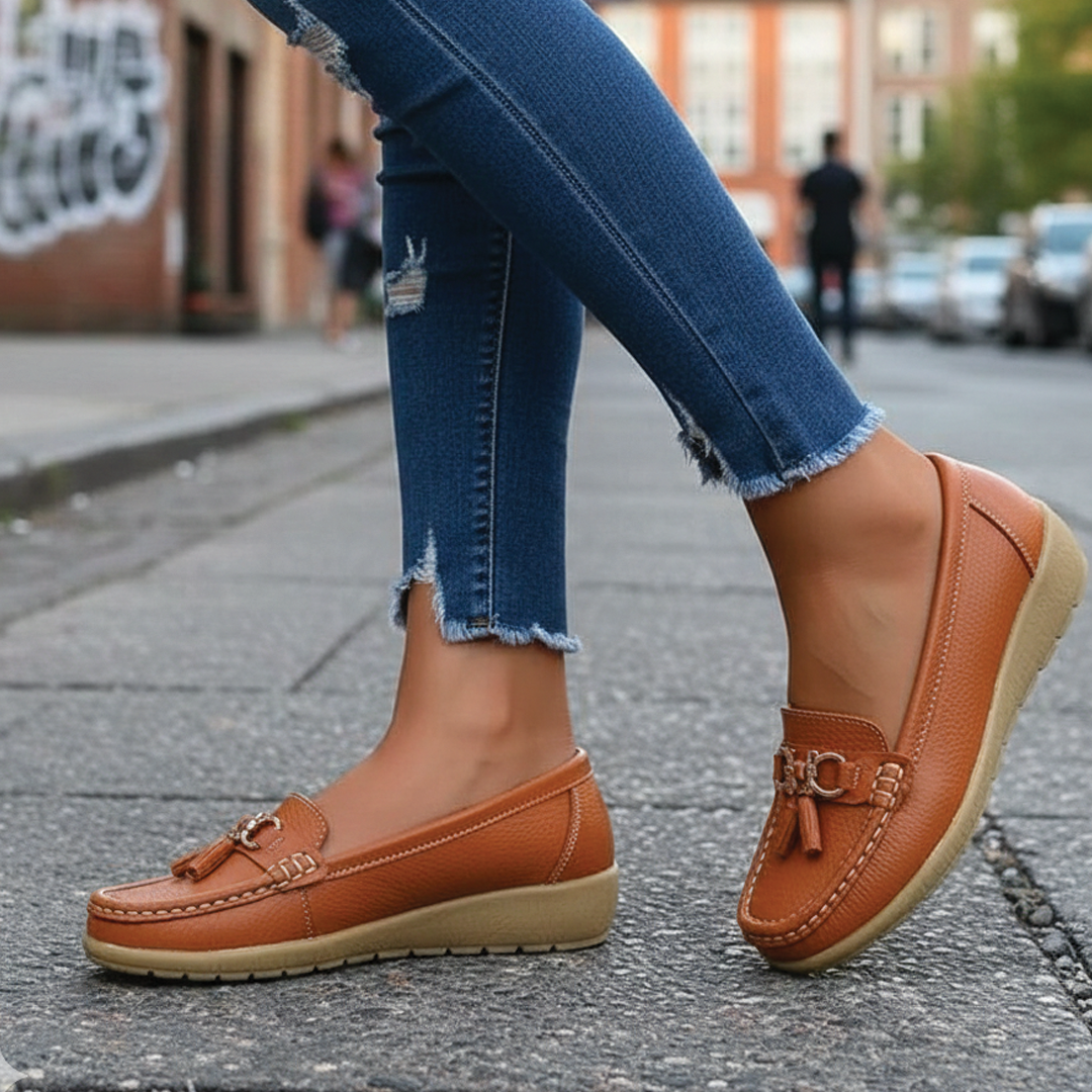 Anja | Leather Loafers for Women – Tassel Accent Design 4