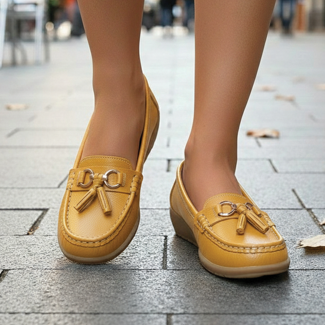 Anja | Leather Loafers for Women – Tassel Accent Design 5