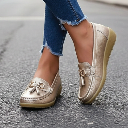 Anja | Leather Loafers for Women – Tassel Accent Design 6