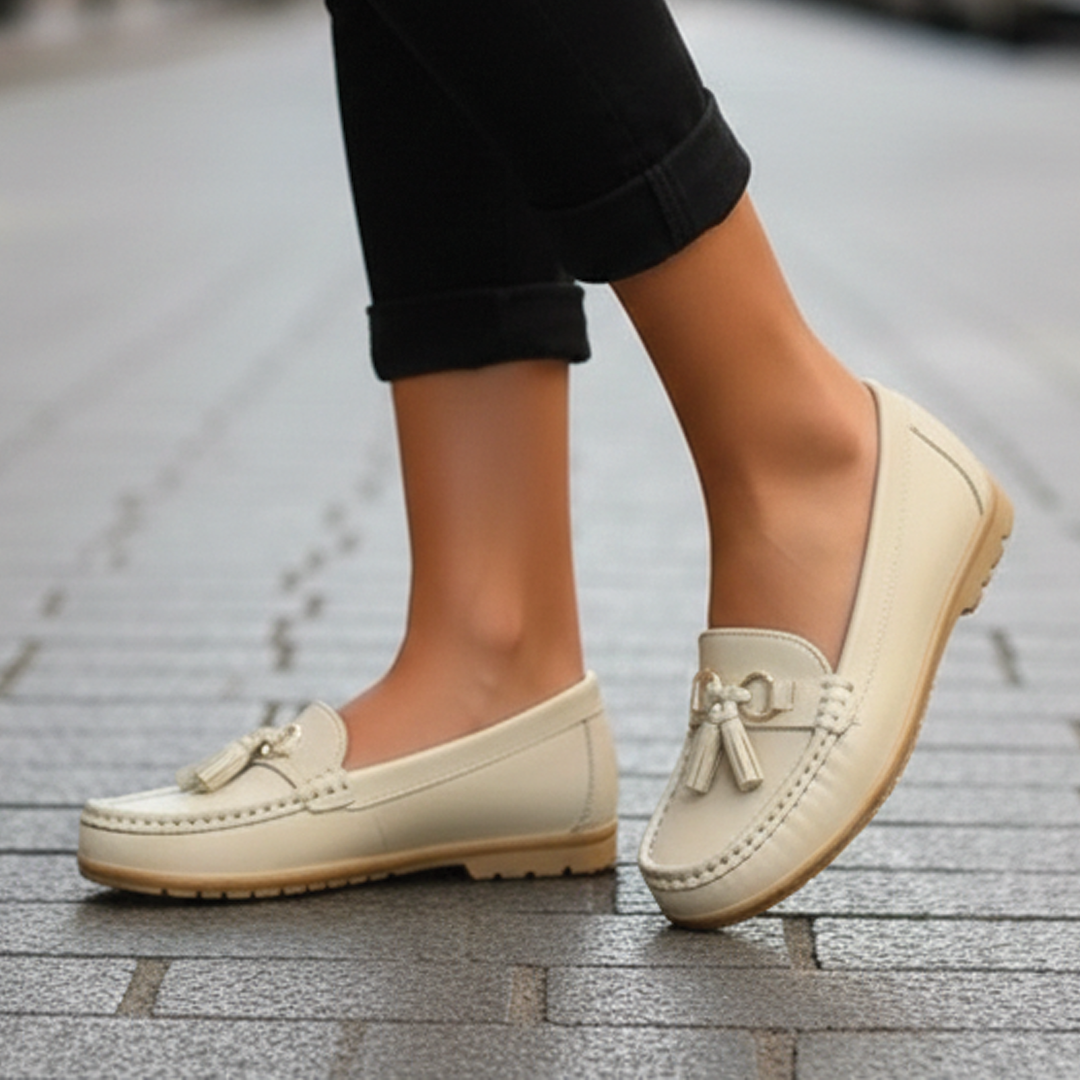 Anja | Leather Loafers for Women – Tassel Accent Design 7