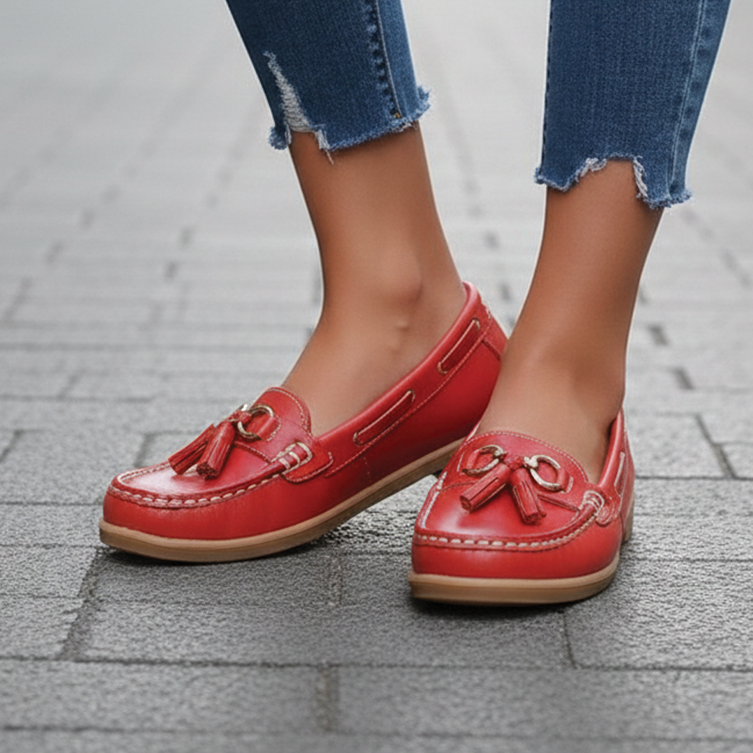 Anja | Leather Loafers for Women – Tassel Accent Design 8
