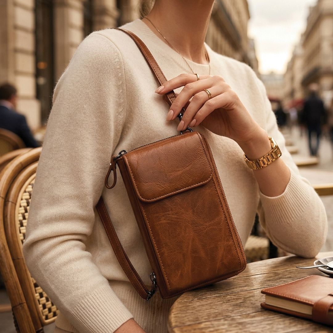 Ann | Vegan Leather Crossbody Bag – Adjustable Strap Design