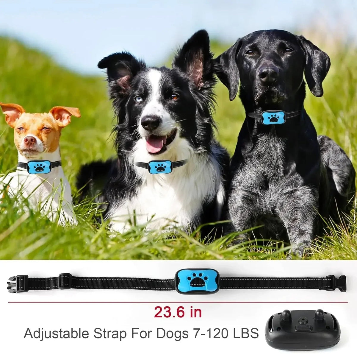 Anti-Bark Dog Collar | Sound Wave Training Technology with Voice Recognition | Adjustable Fit for All Breed Sizes