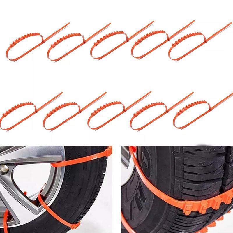 Anti-Skid Tyre Chains TPU | Fits Tyre Widths 195-295mm | Flexible, Cold-Resistant to -35C for Snow, Mud and Ice