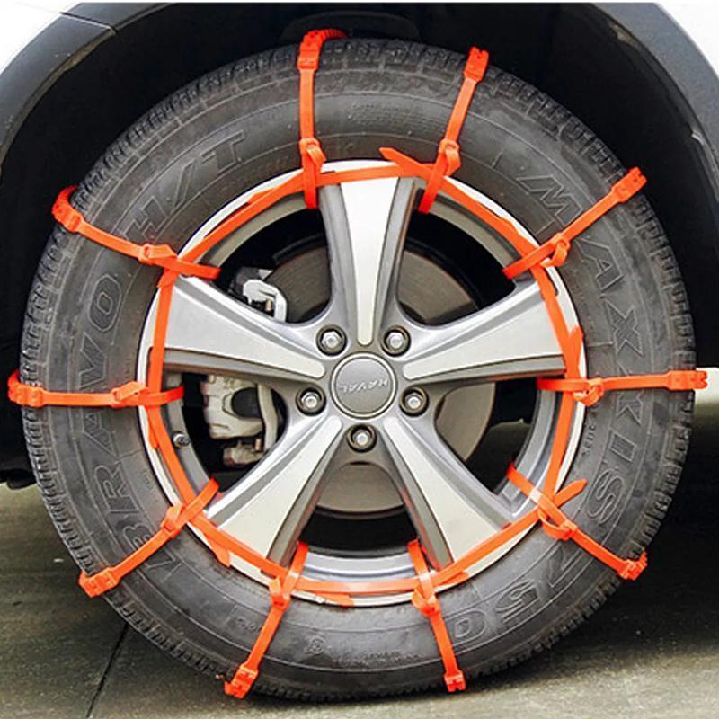 Anti-Skid Tyre Chains TPU | Fits Tyre Widths 195-295mm | Flexible, Cold-Resistant to -35C for Snow, Mud and Ice