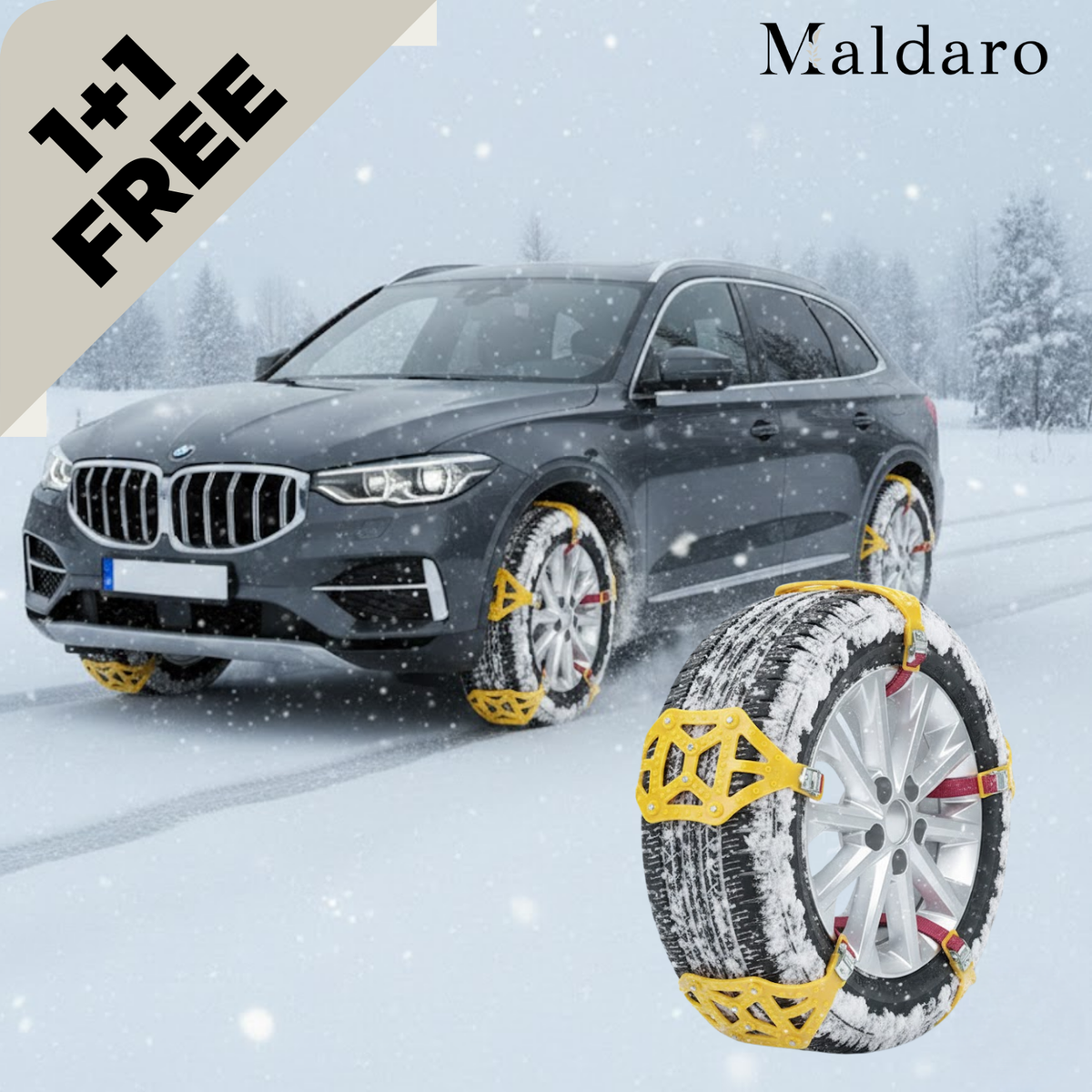 Anti-Slip Snow Chains | Universal Fit for Cars, SUVs & Vans | Cold-Resistant TPU & Steel Grip for Winter Driving