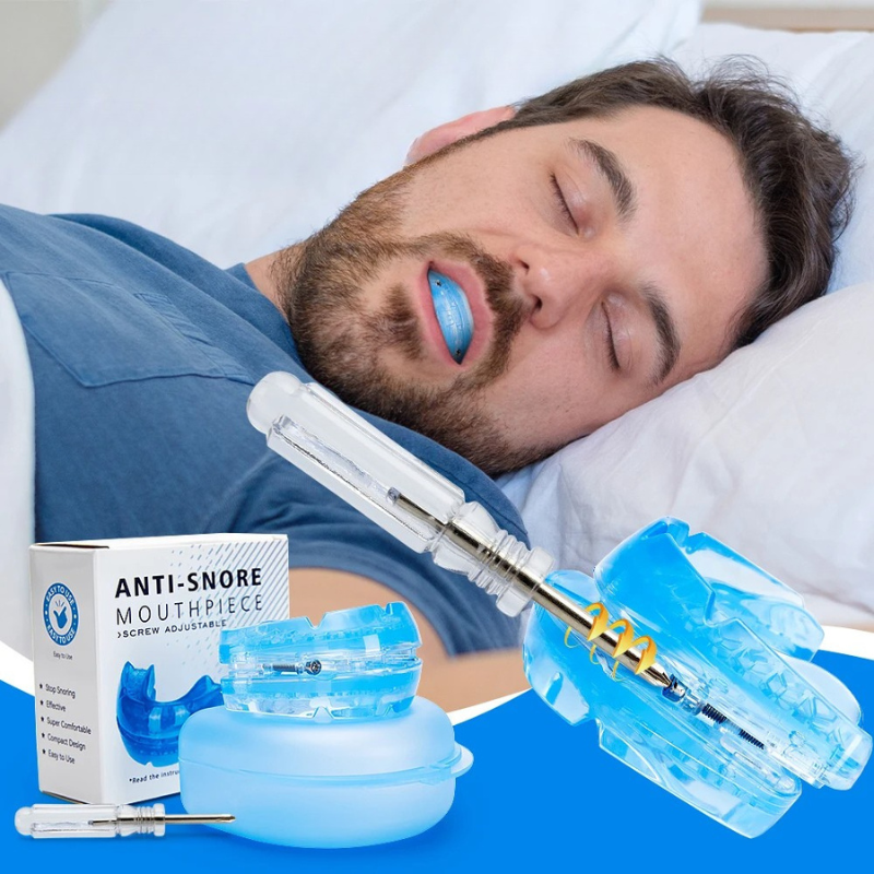 Anti Snoring Mouthpiece, Adjustable Screw-Fit | BPA-Free Dual Arch Mouth Guard | Storage Case & Screwdriver Included