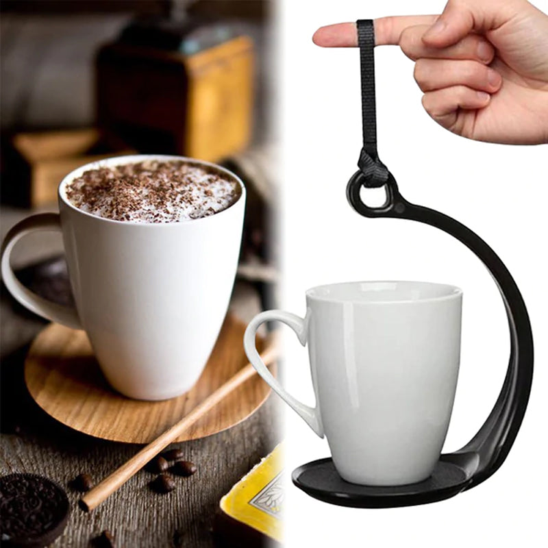 Anti-Spill Mug Holder, PP Plastic | 360-Degree Swinging Cup Tray | Carry Hot or Cold Drinks Spill-Free with One Finger