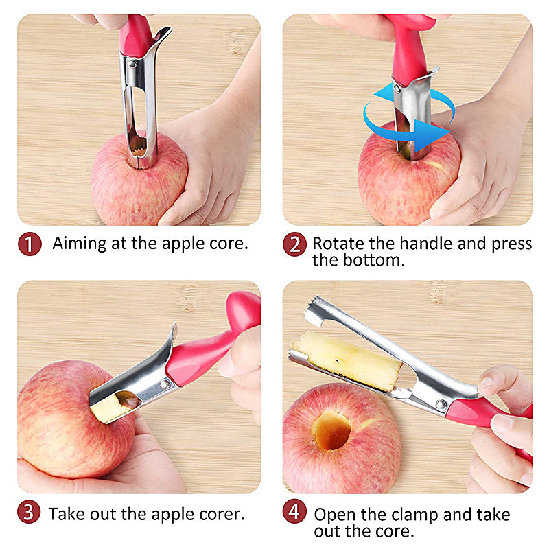 Apple Corer Tool Stainless Steel | Serrated Blade with Ergonomic Handle | Removes Fruit Cores Quickly and Cleanly