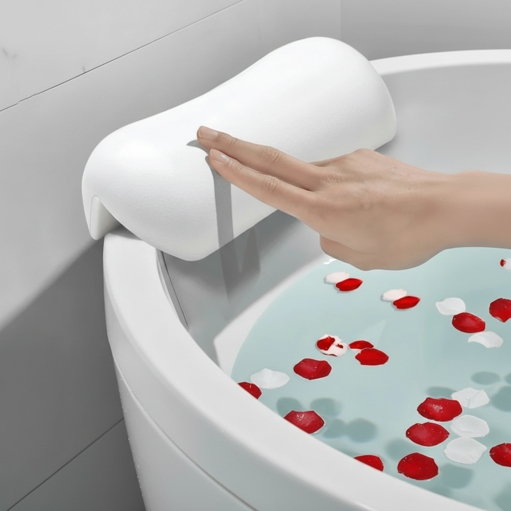 Bath Pillow Water-Repellent Foam | Ergonomic Neck & Shoulder Support | Non-Slip, Quick-Dry, Wipe-Clean Comfort for Bathtub 2