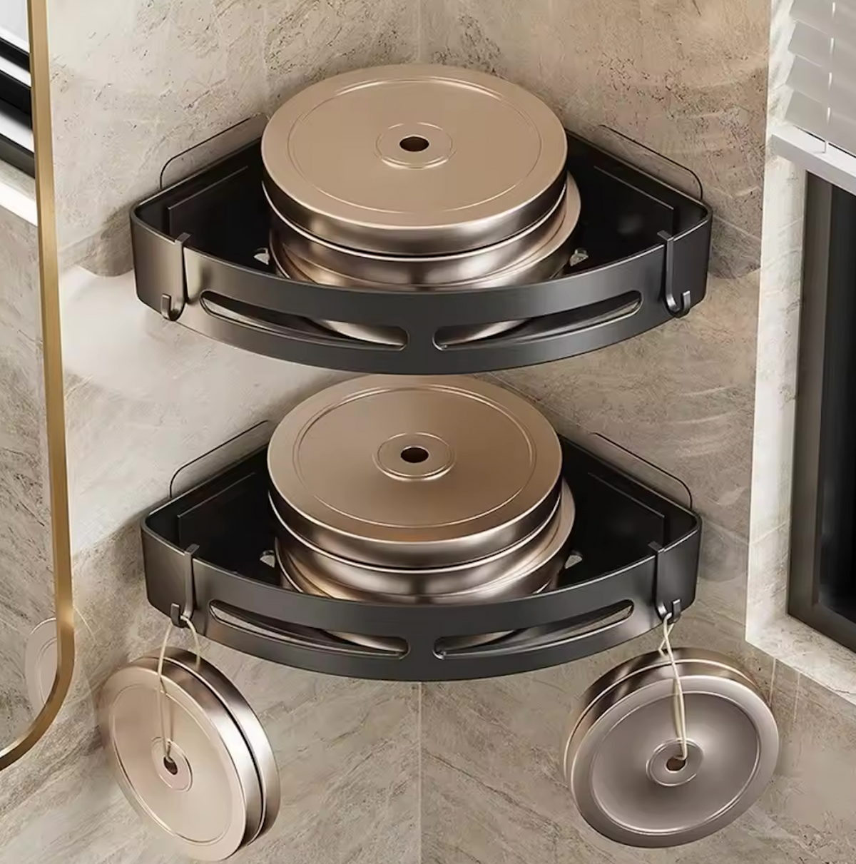 Drill-Free Shower Shelf | No-Drill Adhesive Mount, Holds up to 5 kg | Rust-Resistant, Waterproof Bathroom Storage 3