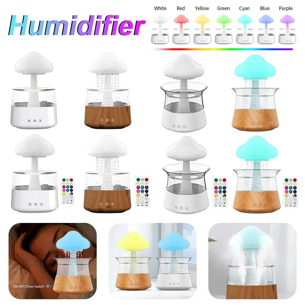 Aromatic Night Light Humidifier | Rain Cloud Diffuser
