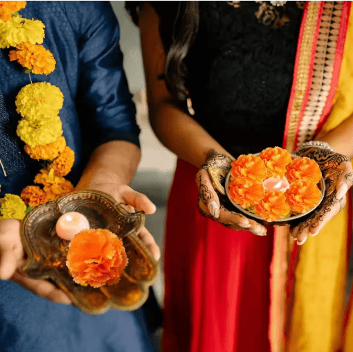 Artificial Marigold Flower Garland | Reusable Fabric Blend, Lightweight Design | Diwali, Halloween & Day of the Dead Decor