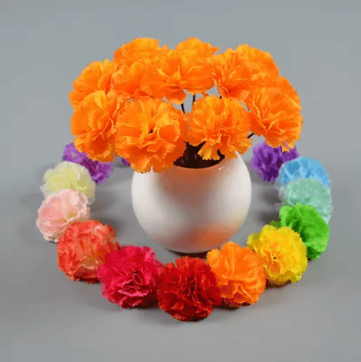 Artificial Marigold Flower Garland | Reusable Fabric Blend, Lightweight Design | Diwali, Halloween & Day of the Dead Decor