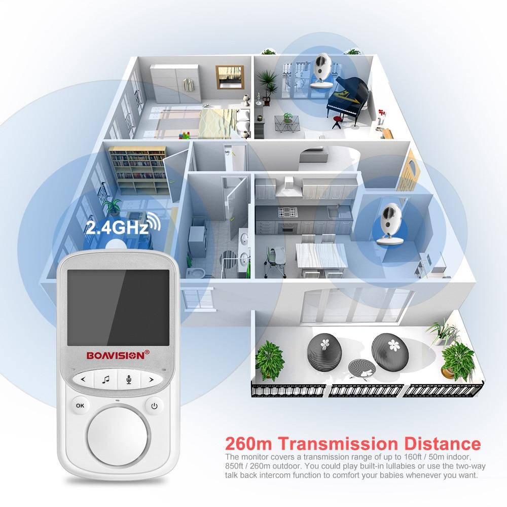 Audio Video Baby Monitor with Night Vision | 2.4 Inch LCD, Two-Way Talk, Temperature Sensor | 260m Range, 24h Battery Life