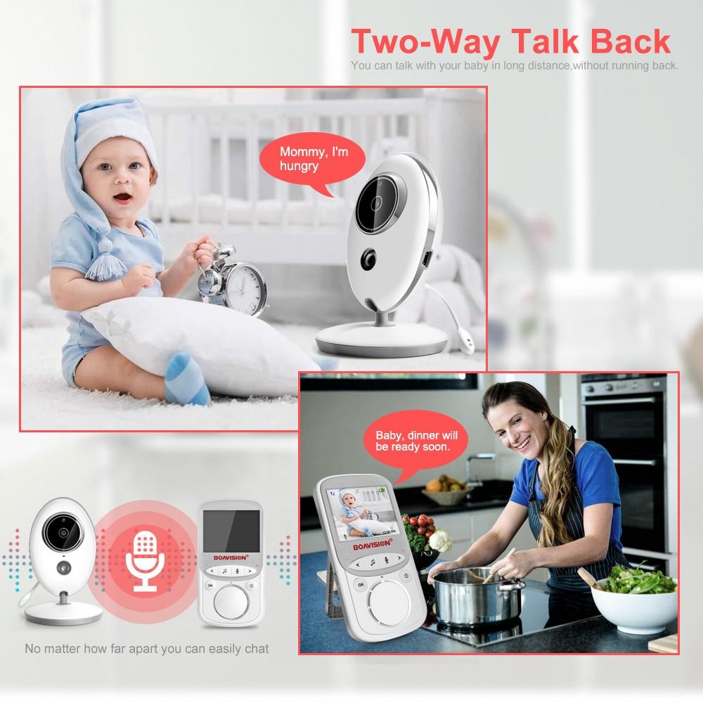 Audio Video Baby Monitor with Night Vision | 2.4 Inch LCD, Two-Way Talk, Temperature Sensor | 260m Range, 24h Battery Life
