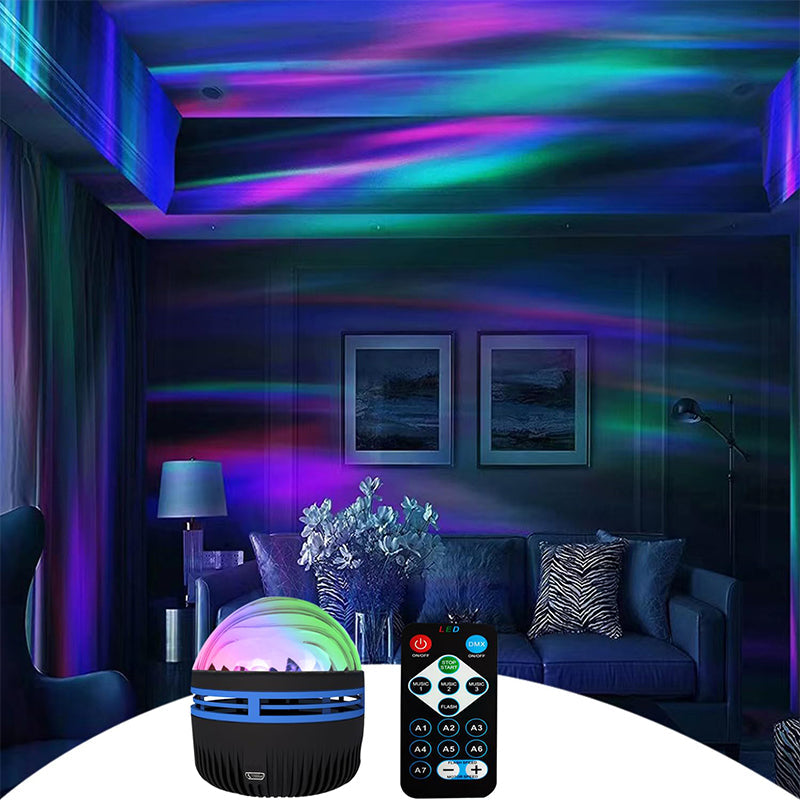 Aurora Ocean Wave Light Projector | 14 Colour Sound-Activated Modes | Remote-Controlled Dual Projection Display