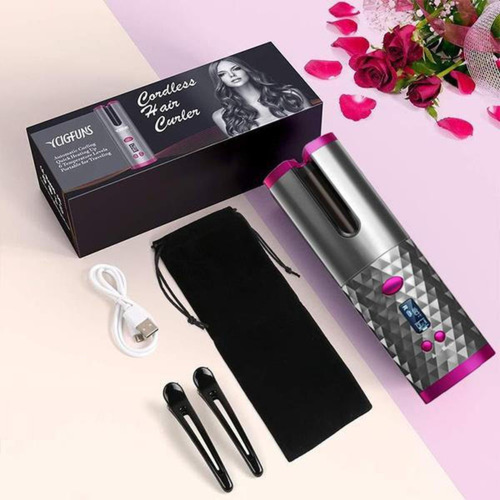 Automatic Self Rotating Hair Curler | Ceramic Tourmaline Coating | Fast Heating Curling Iron with Adjustable Heat