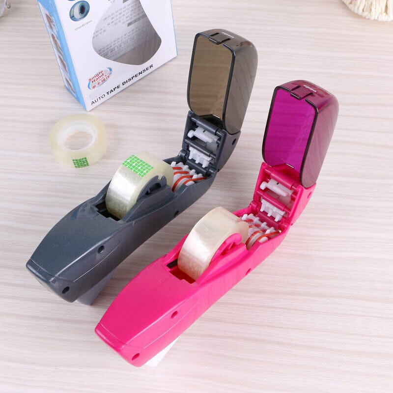 Automatic Tape Dispenser Plastic | One-Handed Operation with Concealed Safety Blade | Battery-Free Portable Design