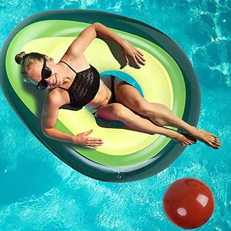 Avocado Pool Float | Inflatable Design With Detachable Ball