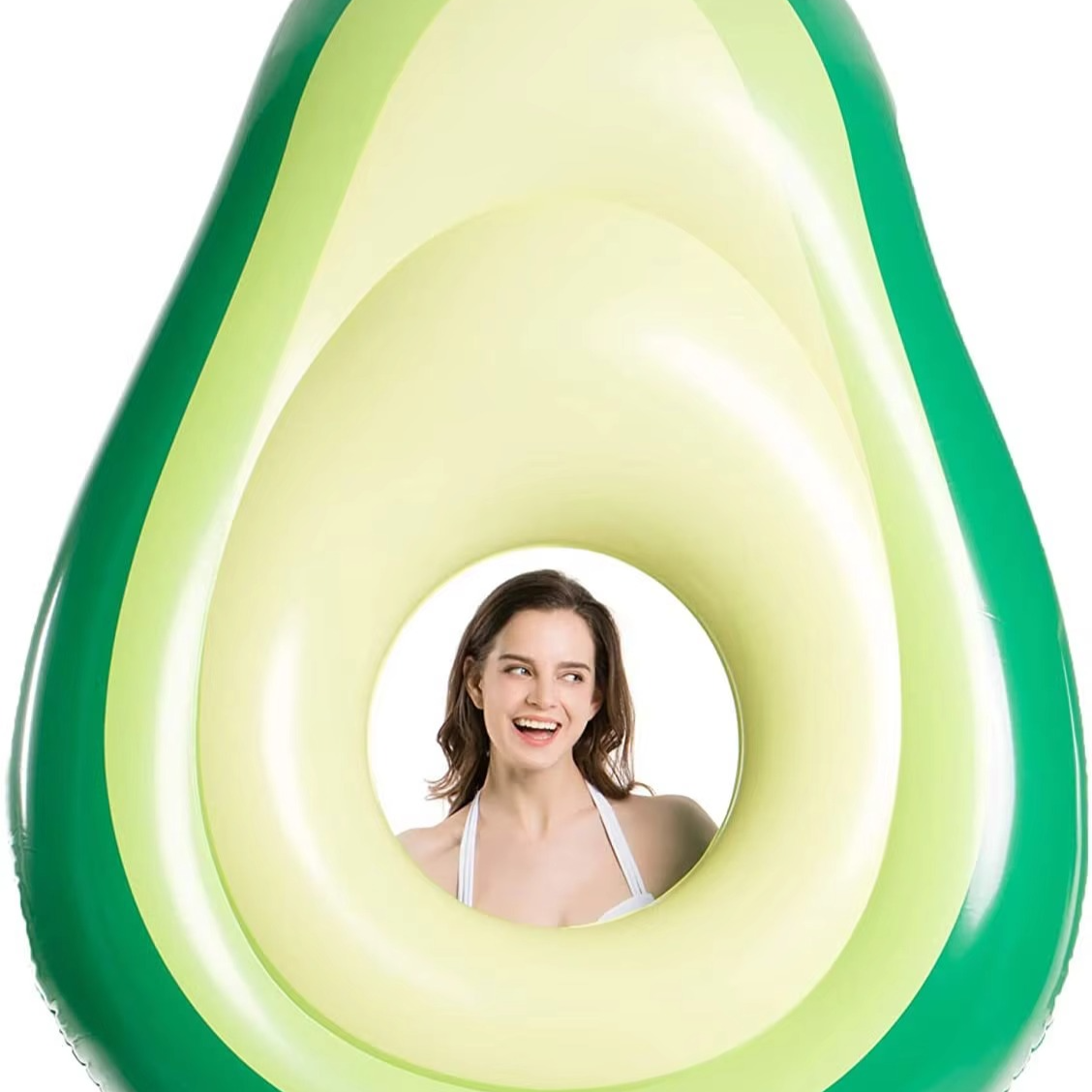 Avocado Pool Float | Inflatable Design With Detachable Ball