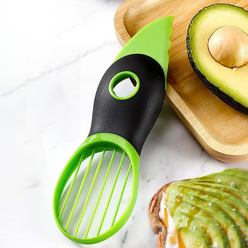 Avocado Slicer Stainless Steel | Peels, Splits, Cores and Slices in Seconds | Multipurpose Fruit Tool for Kiwi and Dragon Fruit