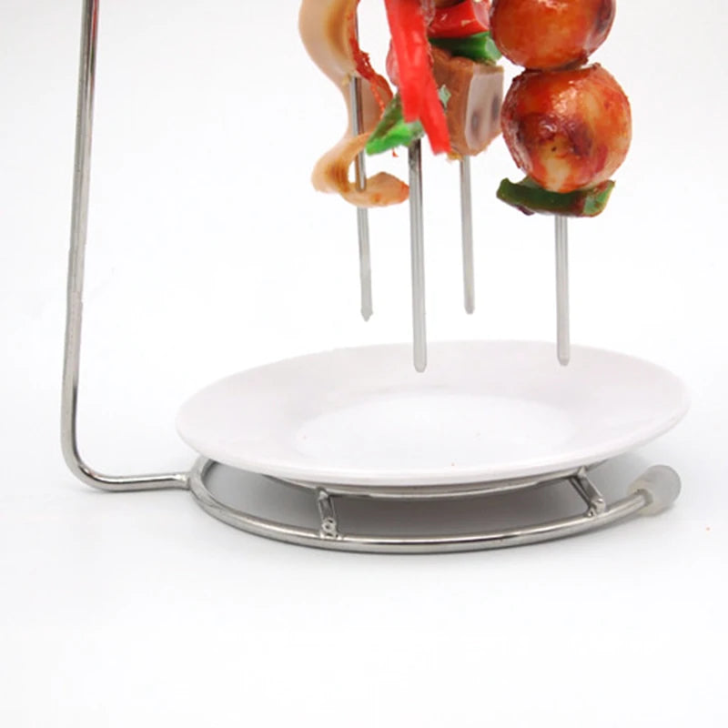 BBQ Skewers | Hanging Arm Stand, Dipping Pot Well Base