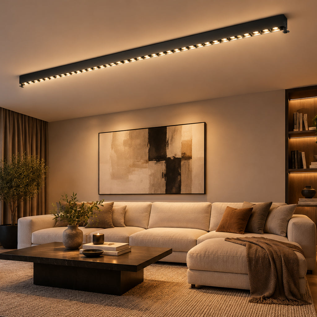 Rotatable Linear LED Flush Mount Ceiling Light | 90° Adjustable Wall Washer | Home Office and Living Room Lighting 1