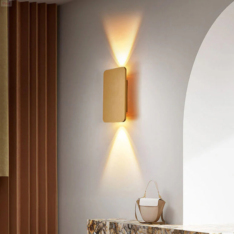 Nordic Minimalist Glass Rectangular LED Wall Sconce Light 2-light Lasson Living