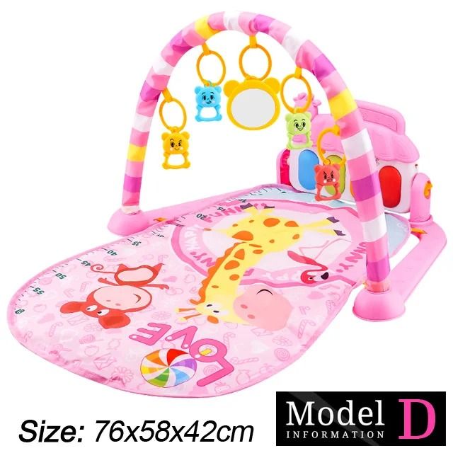 Baby Activity Gym Piano Play Mat | Crawling Blanket with Pedals & Hanging Toys | Music & Motor Skill Development
